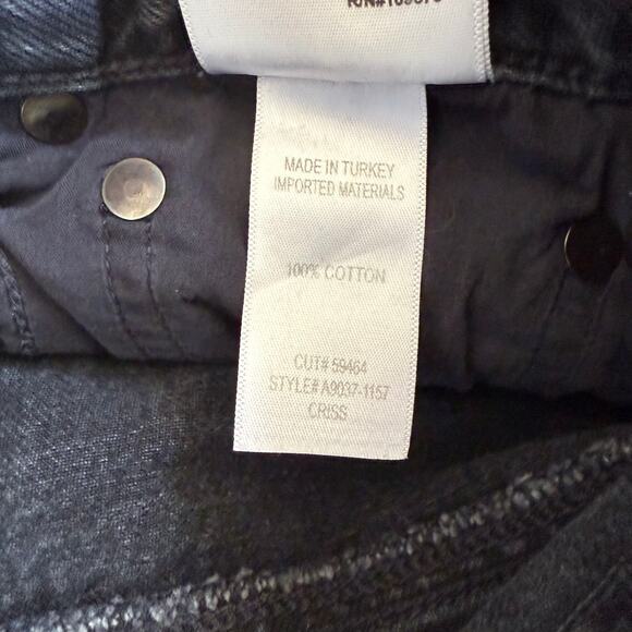 Agolde Revole Black Criss Cross Asymmetrical Straight Leg High Rise Jeans Sz 26 - Picture 9 of 9